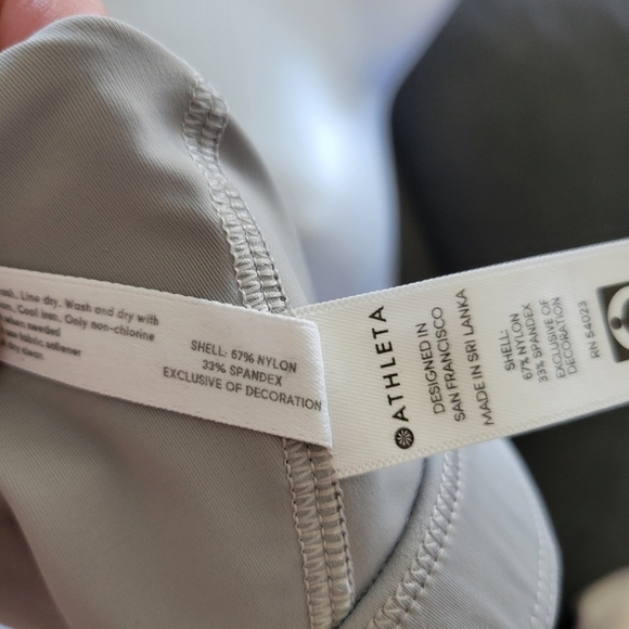 Athleta Women's Small Adjustable Bikini Top Strappy Back Grey Double Lined - Picture 3 of 5